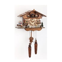 Quartz Cuckoo Clock Swiss house with music, turning dancers TU 447 QTM HZZG
