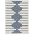 thumbnail image 2 of Well Woven Bellagio Luna Blue Tribal Moroccan Diamond Pattern 5'3" x 7'3" High-Low Flat-Weave Area Rug, 2 of 8