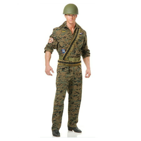 Adult Men's Top Gun Digital Camouflage Seal Team Six Jumpsuit Costume