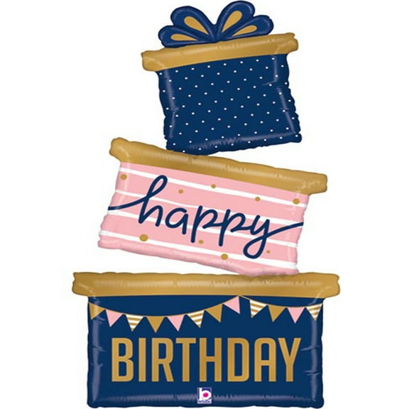 51" Shape Navy Birthday Gift Trio Foil Balloon