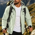 thumbnail image 6 of Jessboyy Jackets for Men with Hood Fall Winter Hiking Climbing Outdoor Jacket Trendy Pockets Hooded Midweight Windbreaker Green,XXXL, 6 of 9