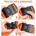 thumbnail image 4 of 4 Pack de Sangles de Bagages, Sangle de Bagage Verrouillable Robuste, Sangle de Bagage Verrouillable Réglable, Sangle d'Emballage Orange & Bleu, 4 of 8