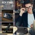 thumbnail image 5 of SaniMore Case for Samsung Galaxy A33 5G 6.5" 2022, Premium PU Leather Magnetic Cover Card Slots Cash Pocket Flip Kickstand Shockproof TPU Shell Full Protective Business Retro Case, Black, 5 of 10