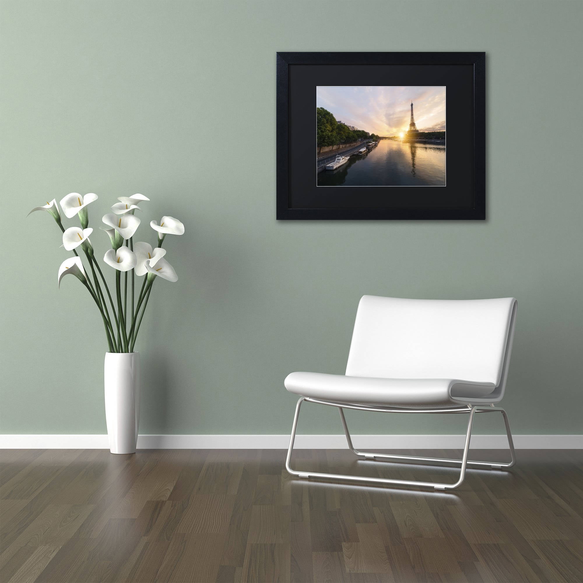 Trademark Fine Art 'Stay Up Paris' Canvas Art by Mathieu Rivrin, Black Matte, Black Frame