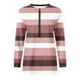thumbnail image 4 of Lenago Hoodies for Women Tops Fall Long Sleeve Loose Pullover Shirt Dressy Casual Ladies Striped Crewneck Sweatshirts Fall Winter Outfits Clothes, 4 of 5