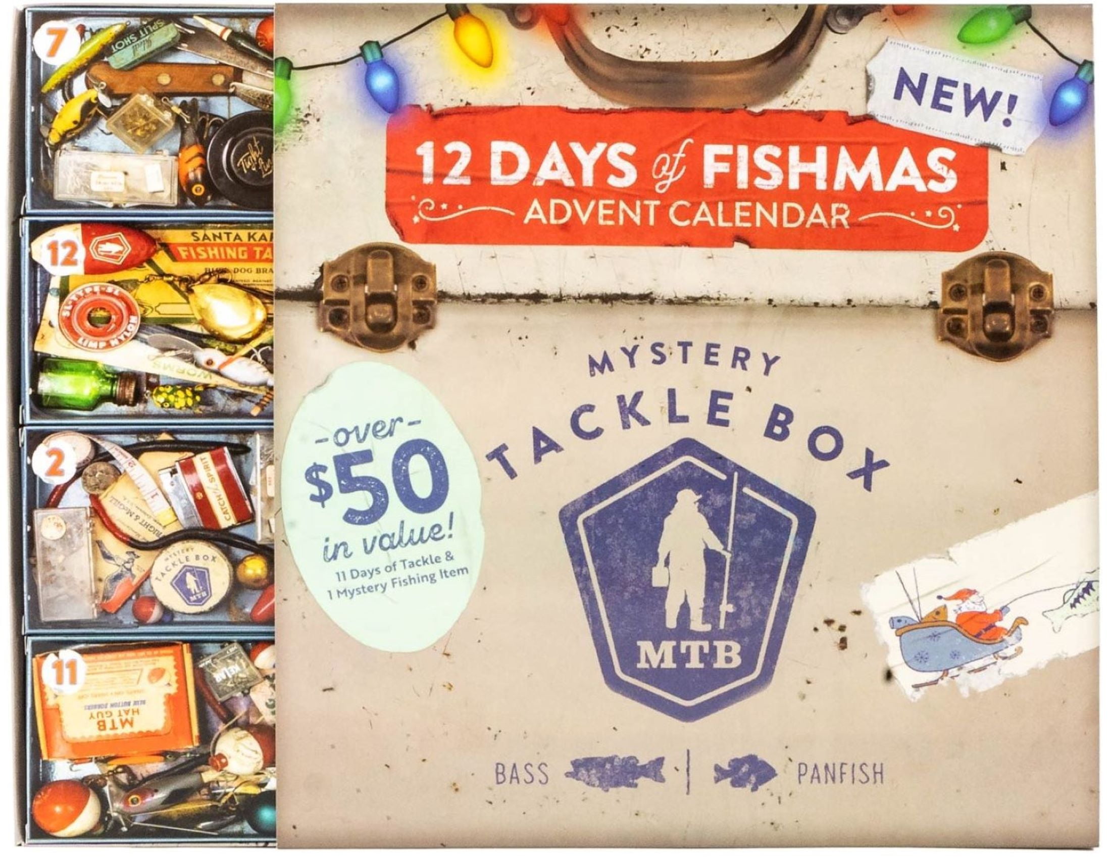 Mystery Tackle Box 12 Days of Fishmas Holiday Fishing Lures Advent Calendar 2023 Freshwater - Walmart.com