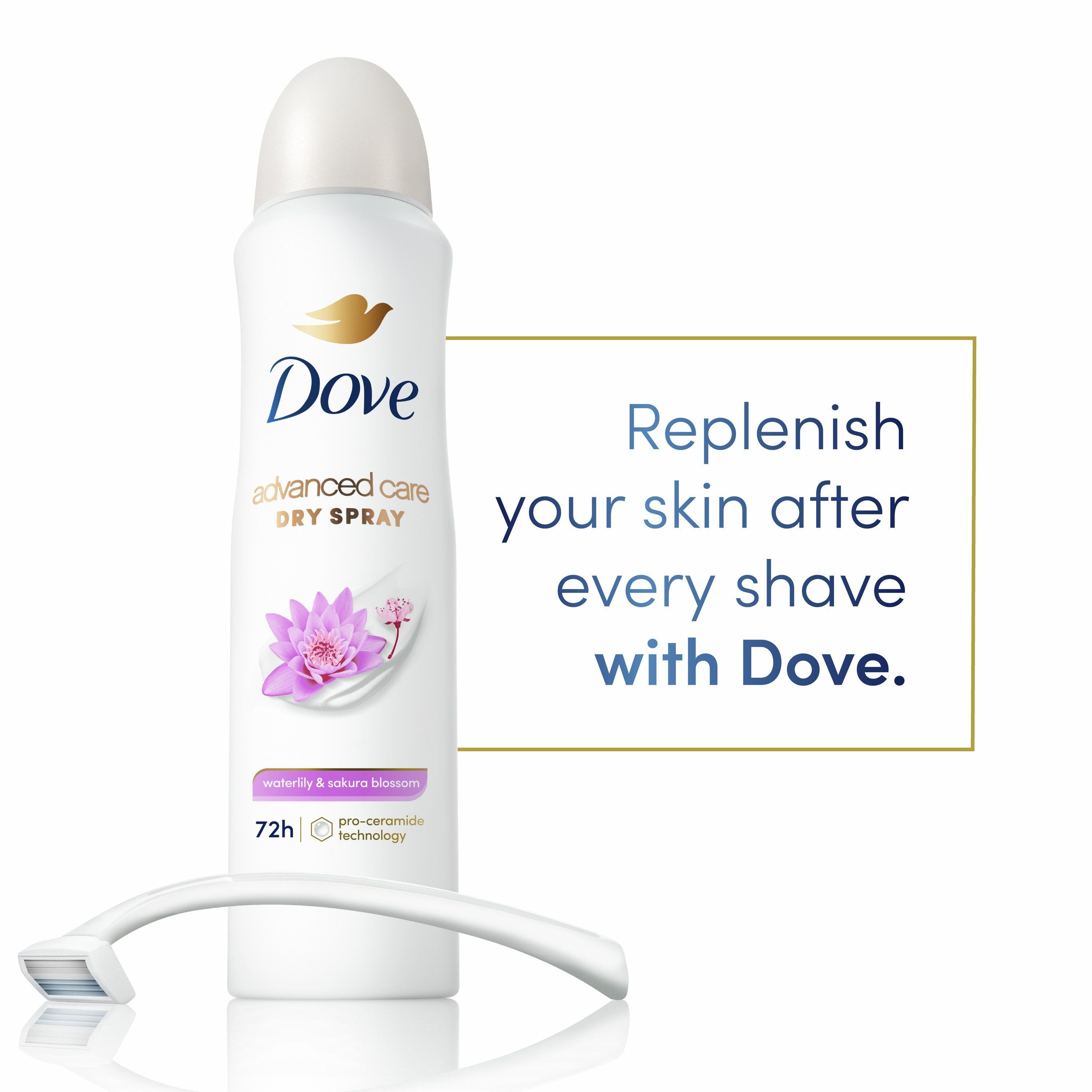 2 Pack - Dove Advanced Care Dry Spray Antiperspirant Deodorant - Waterlily & Sakura Blossom - 3.8 oz Packaging may vary