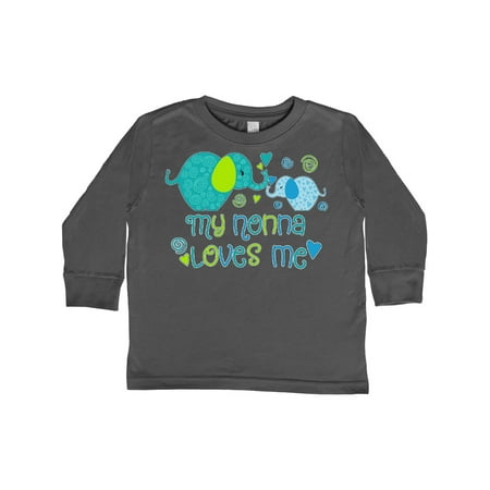 

Inktastic My Nonna Loves Me- cute elephants Gift Toddler Boy or Toddler Girl Long Sleeve T-Shirt