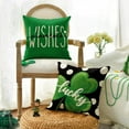thumbnail image 2 of ST Patricks Day Polka Dots Lucky Clover Hat Irish Kisses Shamrocks Wishes Throw Pillow Covers, 18 x 18 Inch Decoration for Sofa Couch Set of 4, 2 of 6