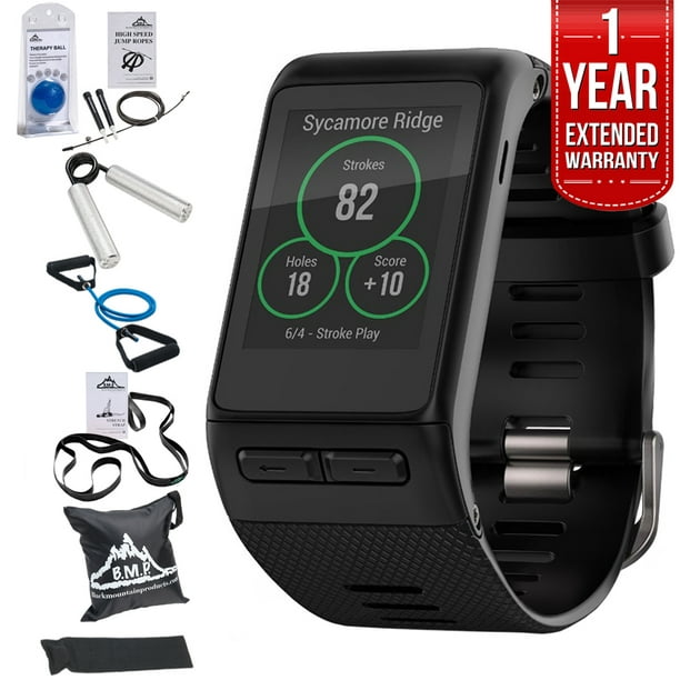 (010-01605-03) vivoactive GPS Smartwatch, Regular Fit - Black w/ Fitness Includes, 7-Pieces Fitness Kit + 1 Year Extended Warranty - Walmart.com