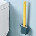 thumbnail image 4 of NIBOLOG 1 Set Flat Toilet Brush Flexible TPR Rubber Wall Mountable Long Handle Toilet Bowl Brush for Bathroom, 4 of 8