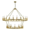 thumbnail image 2 of LovingAHome 36-Light Farmhouse Lighting 47'' 2 Layer Gold Wagon Wheel Chandelier for Porch Living Room, 2 of 9