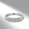 thumbnail image 2 of 3mm Wedding Thin Band Women's 925 Silver 0.1CT Cz 5 Stones Party Ring Size 4-9, 2 of 5