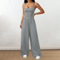 thumbnail image 2 of Women's Summer Spaghetti Strap Sleeveless Jumpsuit Wide Leg Baggy, 2 of 7