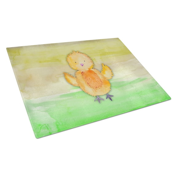 Caroline's Treasures Chicken Watercolor Glass Cutting Board Large