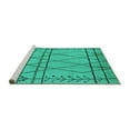 thumbnail image 2 of Ahgly Company Machine Washable Indoor Square Oriental Turquoise Blue Industrial Area Rugs, 5' Square, 2 of 4