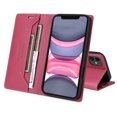 thumbnail image 2 of For iPhone 11 Flip Wallet Phone Case,[RFID Blocking]PU Leather Magnetic Folio Cover,With Card Slots,Flip Folding Kickstand,Shockproof TPU Anti-fall Rugged Phone Case Cover,Red, 2 of 9