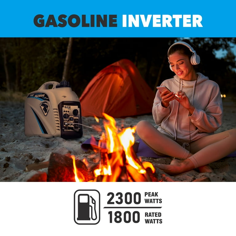 Pulsar 2300 peak watts/1800 running watts Portable Gas-Powered Quiet Inverter Generator with USB Port Pulsar 2300 peak watts/1800 running watts Portable Gas-Powered Quiet Inverter Generator with USB Port