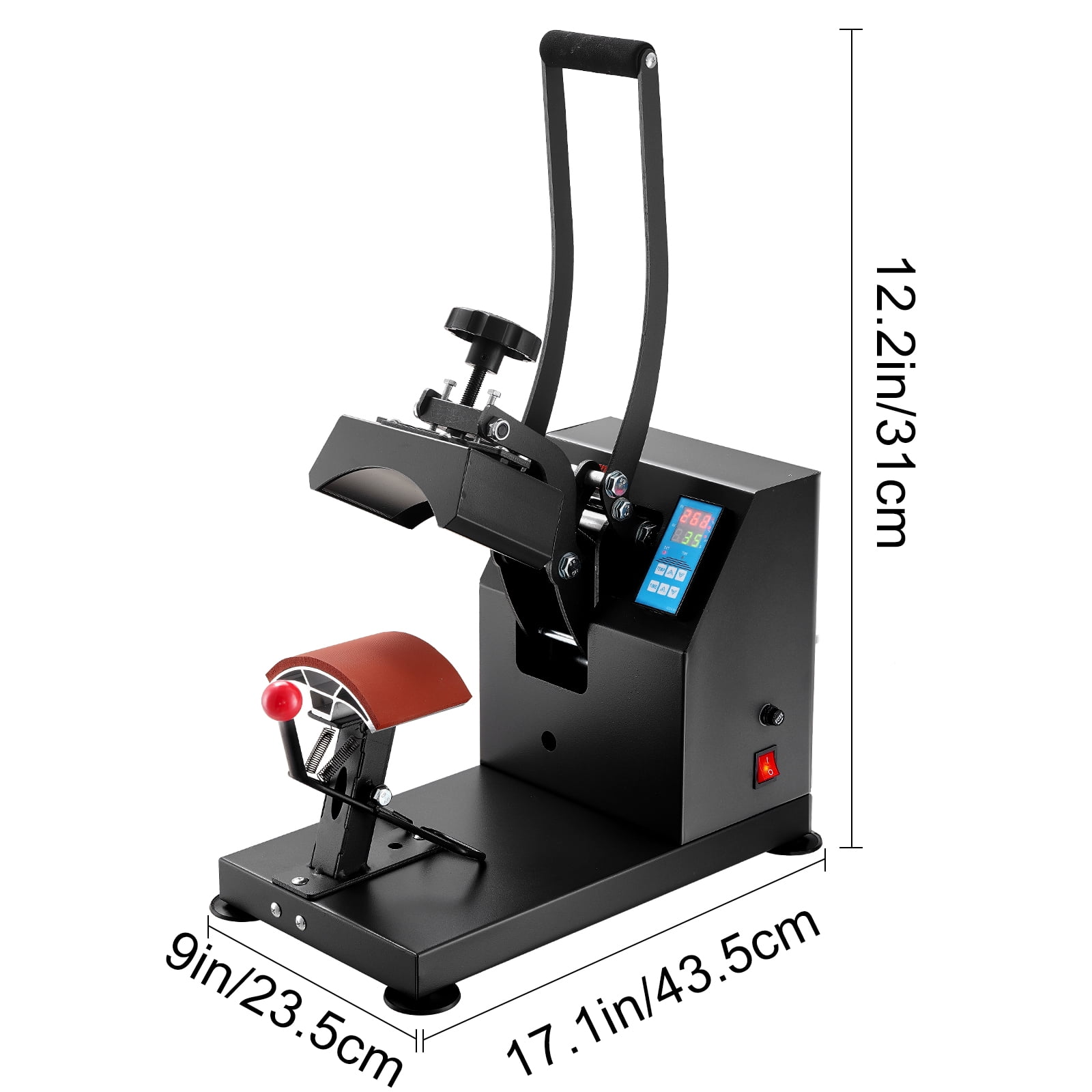 VEVOR Heat Press 6x3.75Inch Curved Element Hat Press Clamshell Design Heat Press for Hats Rigid Steel Frame No Stick Digital LCD Timer and Temperature Control (6x3.75Inch Clamshell Design)