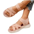 thumbnail image 4 of Viluyesy Womens Comfort Sandals, Wide Width Ankle Strap Soft Sole Fashion Casual Walking Shoes Pink US6.5, 4 of 9