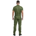 thumbnail image 2 of Sxiwei Men's Blend Work Coveralls Short Sleeve Jumpsuit Multiple Pockets Zipper Overalls Workwear Army Green 3XL, 2 of 6