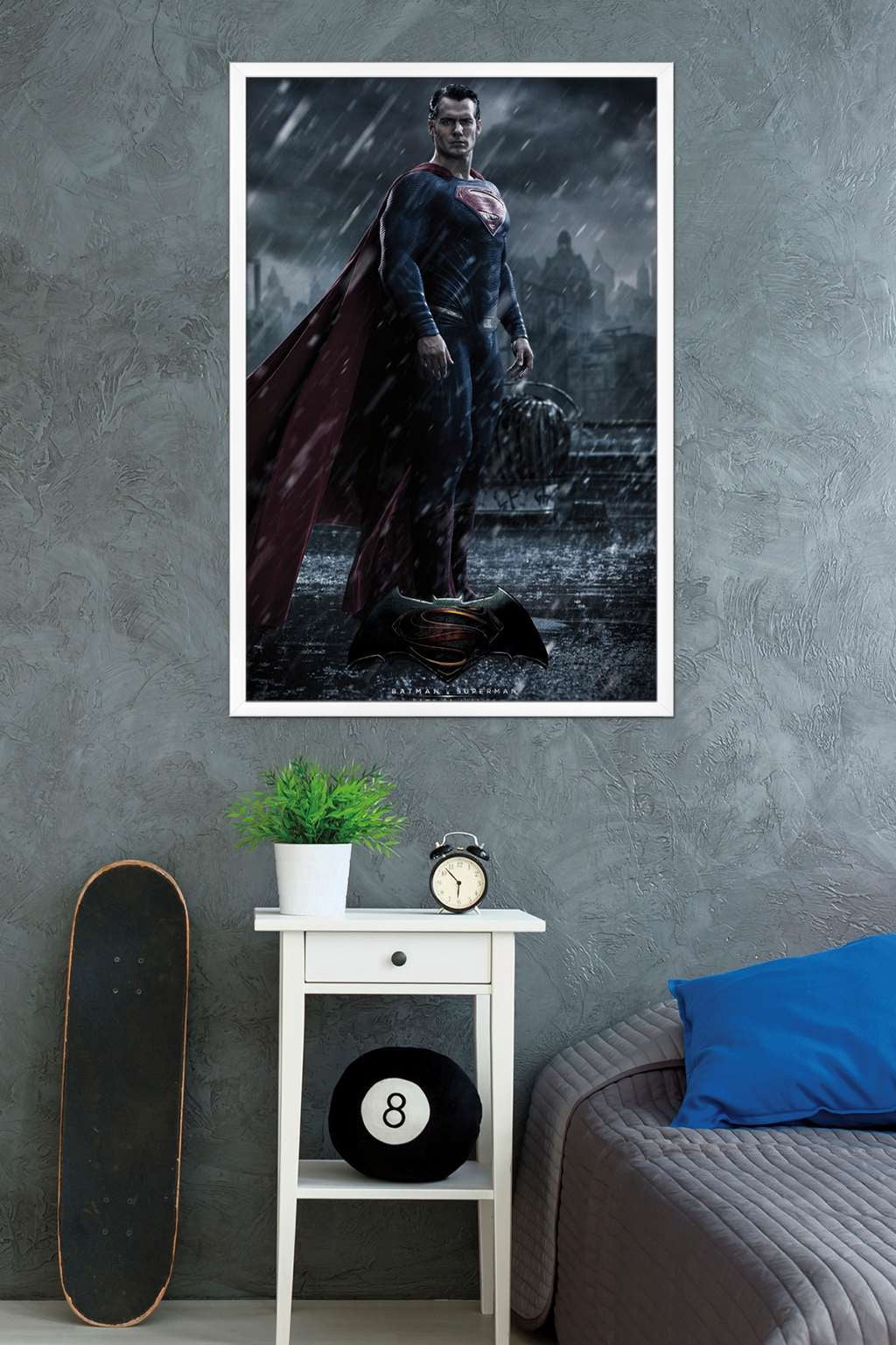 DC Comics Movie - Batman v Superman - Superman Wall Poster, 22.375" x 34", Framed