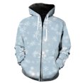 thumbnail image 1 of Winter Snowflake Pattern Men's Zipper Hoodie Hip Hop Unisex Sweatshirts Oversized Funny 3D Printed Casual With Hood Jackets Tops, 1 of 5