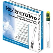 NexTemp Ultra 100 Pack - Fahrenheit - Single-Use Thermometer, Individually Wrapped - Superior Accuracy and The Ultimate in Infection Control - Extended 1-Min Signal Retention