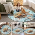 thumbnail image 6 of Round Area Rug 4ft,Marine Ocean Turtle Starfish Washable Carpet Non-Slip Runner Accent Rugs Indoor Floor Mat for Bedroom Living Room Decor,Watercolor Underwater World, 6 of 9