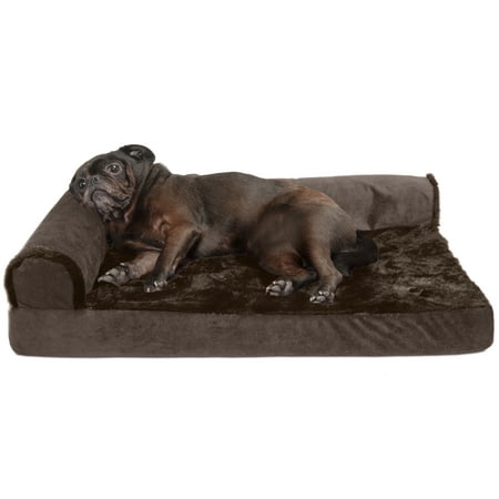 UPC: 0842229107814 | FurHaven Pet Products Plush & Velvet Deluxe Chaise Lounge Cooling Gel Memory Foam Sofa Pet Bed for Dogs & Cats – Sable Brown  Medium