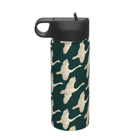 

Gaeub Flying Swans Printed 18oz Sports Insulated Kettle With Straw Sports Insulated Bottle Water Bottle For Running Hiking Cycling Climbing Mens Womans Insulated Water Bottle