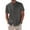 Dark Gray, variant on Baqcunre Mens Shirts Mens Spring And Summer Solid Color With Pocket And Lapels And Half Buttoned Short Sleeved Shirts Linen Shirts For Men Tops For Men Army Green L