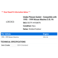 thumbnail image 2 of Intake Plenum Gasket - Compatible with 1995 - 1999 Nissan Maxima 3.0L V6 1996 1997 1998, 2 of 2