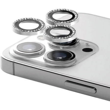 Camera Lens Gem [Easy Application] for iPhone 15 Pro / 15 Pro Max - Silver