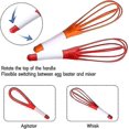thumbnail image 5 of lot De 2 Fouets En Silicone Pliables (rouge + Orange), Mlangeur 2 En 1 Rotatif Utilization Simple Et Sre Pour Beurre D'uf, Ustensiles De Cuisine, 5 of 5