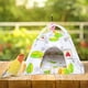 thumbnail image 4 of Casita nido de lona para pájaros, casa para loros, cama para dormir, percha de juego, tienda colgante Hojas, 4 of 8