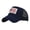 Navy, variant on Outdoor Fishing Mesh Trucker Hat With Fish US Flag Patch Adjustable Two Tone Curved Brim Cap for Patriotic Holiday Hiking Beach & Backyard BBQ Events Khaki