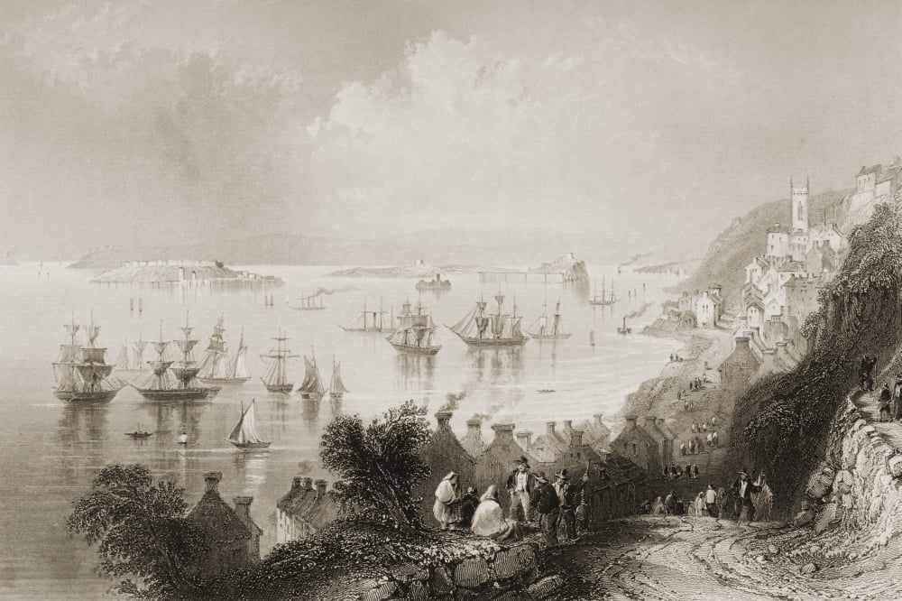 Cove Harbour County Cork Ireland Drawn By WHBartlett Engraved By C Cousen From The Scenery And Antiquities Of Ireland By NPWillis And JStirling CoyneIllustrated From Drawings By WHBartlett Published L