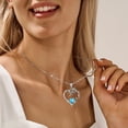 thumbnail image 2 of Beautlace 18K White Gold Plated Heart Rose Birthstone Necklace for Women,Crystal Pendant Jewelry Gift for Wife Mom Girlfriend,Birthday Valentine’s Day Mother’s Day Gift, 2 of 10