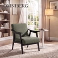 thumbnail image 3 of OMNIBERG Mid-Century Modern Accent Chair, Upholstered Armchair with Solid Wood Frame, Comfort Reading Chair Lounge Chair for Living Room Bedroom Sunroom, Green, 3 of 7
