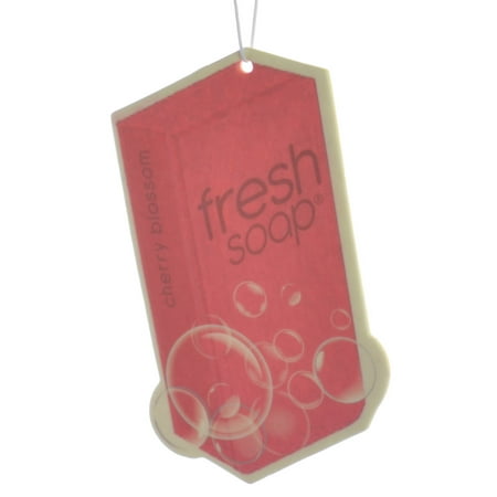 Fresh Soap Car Air Freshener Cardboard Hanging Long Lasting Scent, Cherry (Best Long Lasting Car Scent)