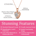 thumbnail image 3 of Cate & Chloe Amora 18k Rose Gold Plated Heart Pendant Necklace with Simulated Diamonds for Women, 3 of 9