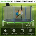 thumbnail image 3 of LIZEVINC 16FT Trampoline for Kids with Enclosure Net, Basketball Hoop and Ladder,Easy Assembly Round Outdoor Recreational Trampoline High Stability, 3 of 9