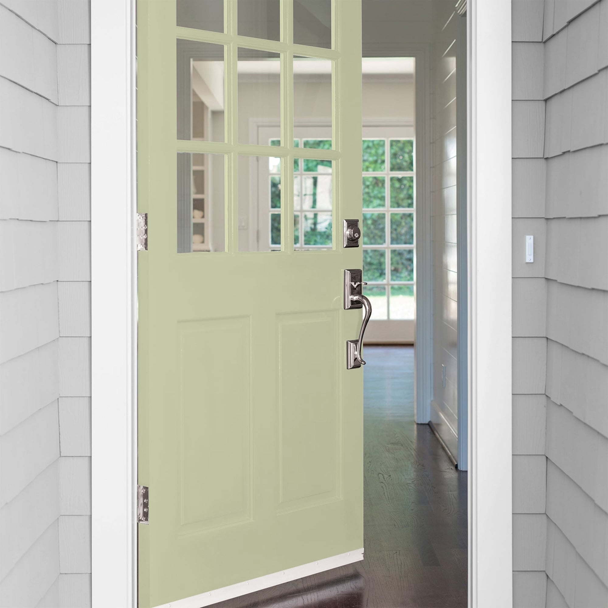 Glidden One Coat Sage Splendor / Green Satin Exterior Paint with Primer, 5 Gallon
