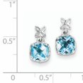 thumbnail image 2 of Sterling Silver Rhodium-plated Blue Topaz Earrings, 2 of 2