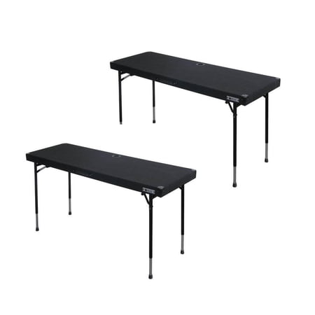 Odyssey CTBC2060 Portable Pro DJ Work Table w/ Adjustable Folding Legs (2 Pack)