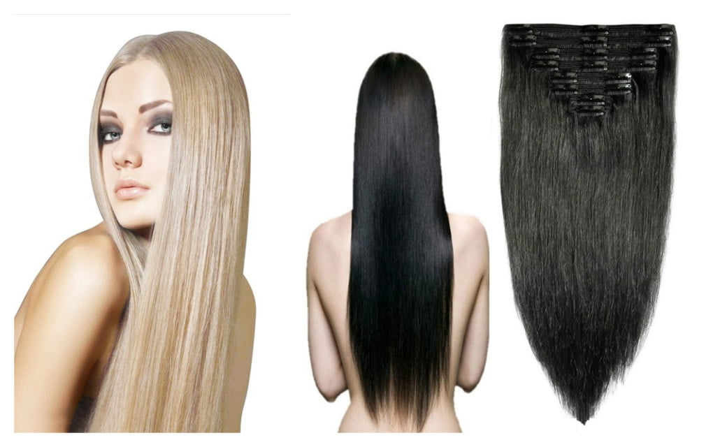 Full Volume 8-Piece Straight Clip In Hair Extensions 26-inch 