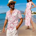 thumbnail image 2 of KUIFORTI Hawaii Matching Couple Outfits for Romantic Date Cherry Blossom Summer Husband and Wife Clothing Loose Swing Sundresses with Pockets Washable Fashionable, 2 of 7