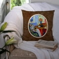 thumbnail image 3 of Lady with her Pug Fabric Decorative Pillow, 3 of 4