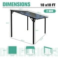 thumbnail image 4 of Walsunny Gazebos Hardtop 10' x 10' Outdoor Aluminum Pergola Heavy Duty Wall-Mounted Awnings with Sloped Roof for Patio,Deck, Backyard,Garden, 4 of 7
